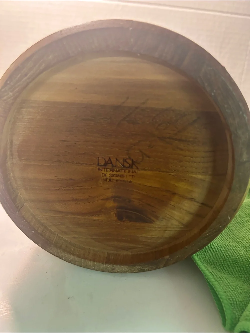 Vintage Dansk ice bucket 13 inches teak wood